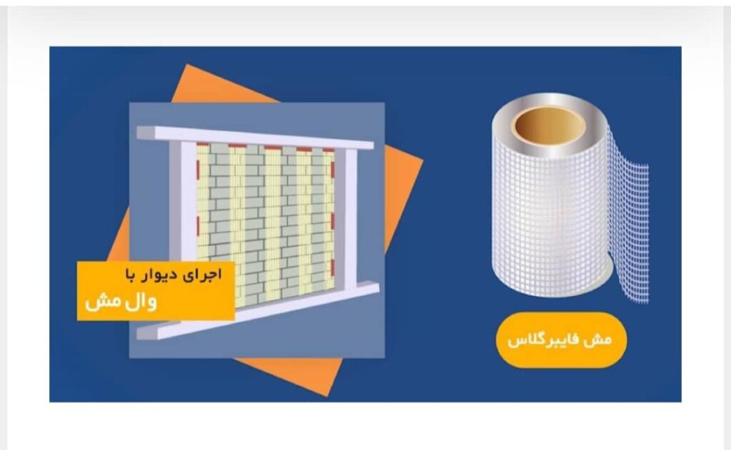 طراحی تولید و پخش وال مش والپست پلاستر مش فایبرگلاس شرکت پدیدار در یزد