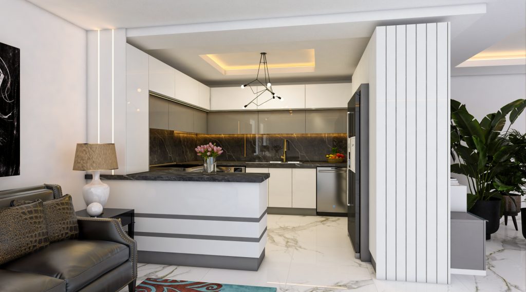 طراحی سه بعدی کابینت و دکوراسیون داخلی دکو رابو در یزد