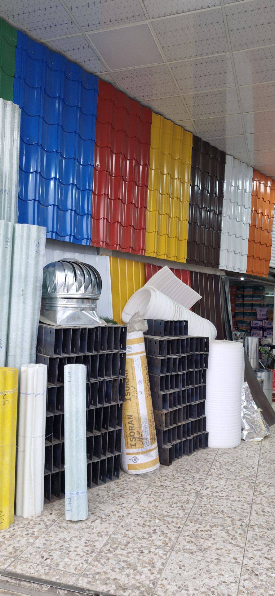 فروش عمده لوازم شیروانی شرکت فولاد تجارت پیروز بام با مدیریت نصراللهی در بروجرد