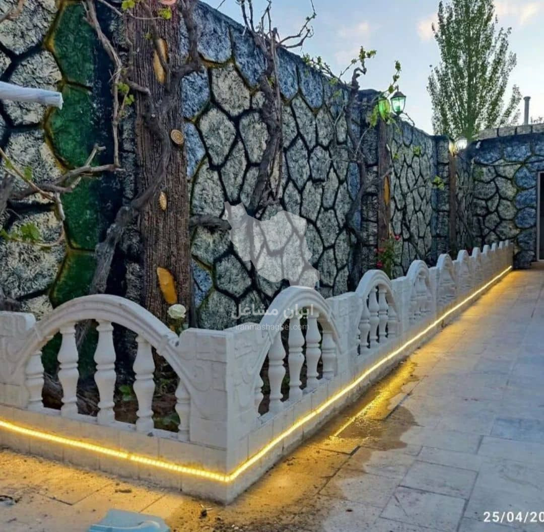 موزاییک سازی دور باغچه ای ابدالی در کرمانشاه