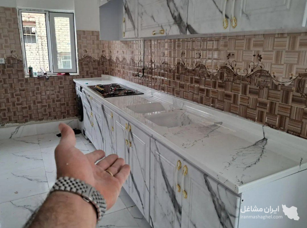 تولید و اجرا سنگ مصنوعی سینک ظرفشویی آشپزخانه ابراهیمی در ارومیه