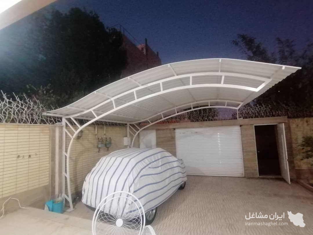 طراحی و اجرای سایبان بدون پایه مزاحم معاونی در کرمان