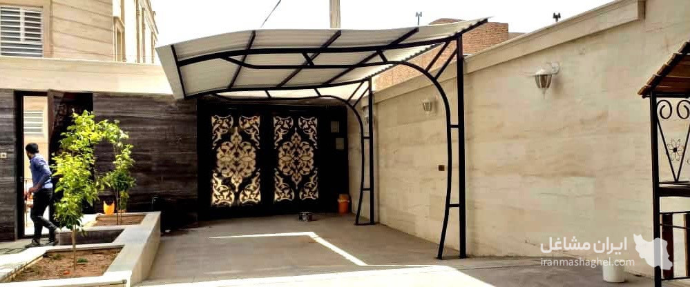طراحی و اجرای سایبان بدون پایه مزاحم معاونی در کرمان