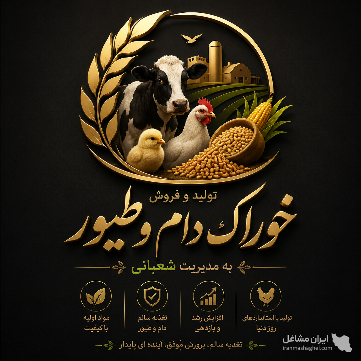 تولید و فروش خوراک دام و دان پرندگان بمدیریت شعبانی در مشهد